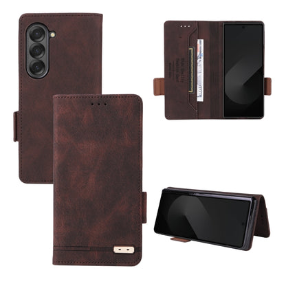 Magnetic Clasp Leather Phone Case, For Samsung Galaxy Z Fold7 5G, For Samsung Galaxy Z Fold6