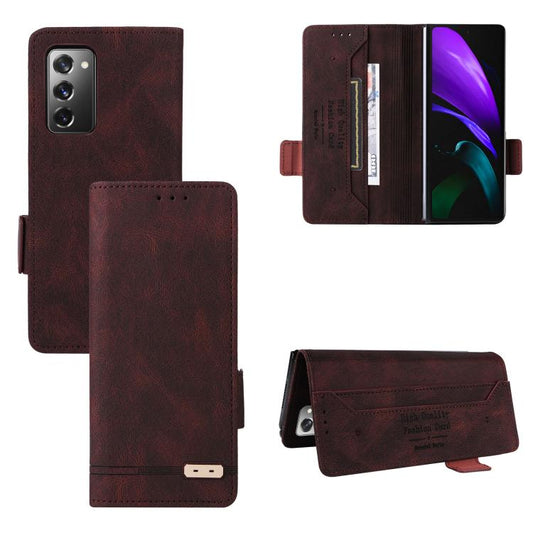 Magnetic Clasp Leather Phone Case, For Samsung Galaxy Z Fold7 5G, For Samsung Galaxy Z Fold6
