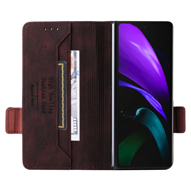 Magnetic Clasp Leather Phone Case, For Samsung Galaxy Z Fold7 5G, For Samsung Galaxy Z Fold6