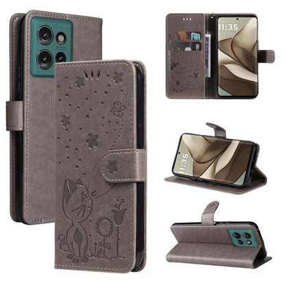 Cat and Bee Embossed Flip Leather Phone Case, For OPPO Find X9, For OPPO A6 Pro 4G / 5G Global, For OPPO Find X9 Pro, For OPPO A60 5G Global / A40 4G Global