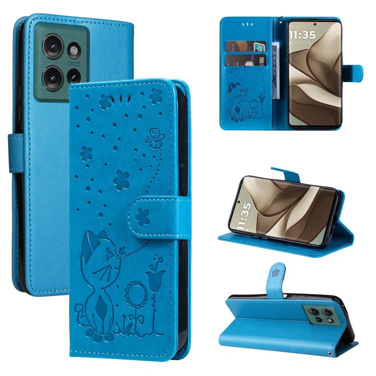 Cat and Bee Embossed Flip Leather Phone Case, For OPPO A6 Pro 4G / 5G Global, For OPPO Find X9 Pro, For OPPO A60 5G Global / A40 4G Global, For OPPO K12X 5G Global