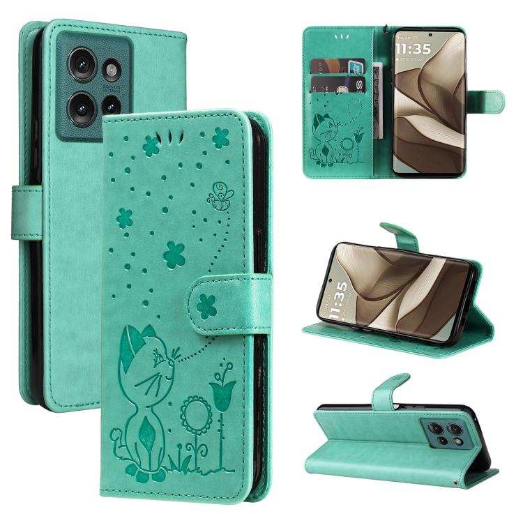 Cat and Bee Embossed Flip Leather Phone Case, For OPPO A6 Pro 4G / 5G Global, For OPPO Find X9 Pro, For OPPO A60 5G Global / A40 4G Global, For OPPO K12X 5G Global