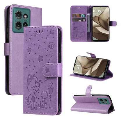 Cat and Bee Embossed Flip Leather Phone Case, For OPPO Find X9, For OPPO A6 Pro 4G / 5G Global, For OPPO Find X9 Pro, For OPPO A60 5G Global / A40 4G Global