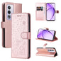 Cat and Bee Embossed Flip Leather Phone Case, For OPPO K12X 5G Global, For OPPO A5 Pro 5G Global, For OPPO Reno12 Pro 5G Global, For OPPO Reno12 5G Global