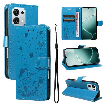 Cat and Bee Embossed Flip Leather Phone Case, For OPPO Find X9, For OPPO A6 Pro 4G / 5G Global, For OPPO Find X9 Pro, For OPPO A60 5G Global / A40 4G Global