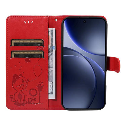 Cat and Bee Embossed Flip Leather Phone Case, For OPPO Find X9, For OPPO A6 Pro 4G / 5G Global, For OPPO Find X9 Pro, For OPPO A60 5G Global / A40 4G Global