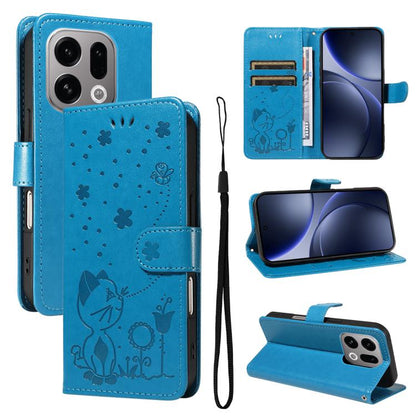 Cat and Bee Embossed Flip Leather Phone Case, For OPPO Find X9, For OPPO A6 Pro 4G / 5G Global, For OPPO Find X9 Pro, For OPPO A60 5G Global / A40 4G Global