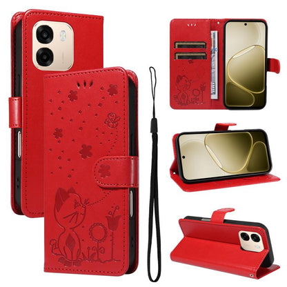 Cat and Bee Embossed Flip Leather Phone Case, For OPPO A6X 5G / A6 5G, For OPPO Reno15 Pro 5G Global, For OPPO Reno15 5G Global, For OPPO Find X9