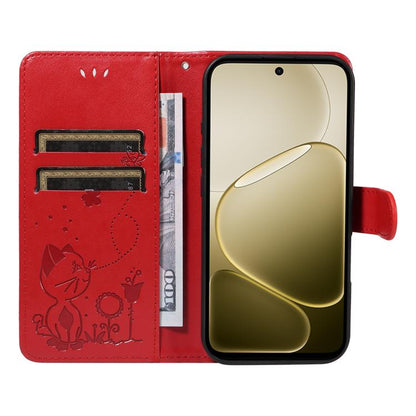 Cat and Bee Embossed Flip Leather Phone Case, For OPPO A6X 5G / A6 5G, For OPPO Reno15 Pro 5G Global, For OPPO Reno15 5G Global, For OPPO Find X9