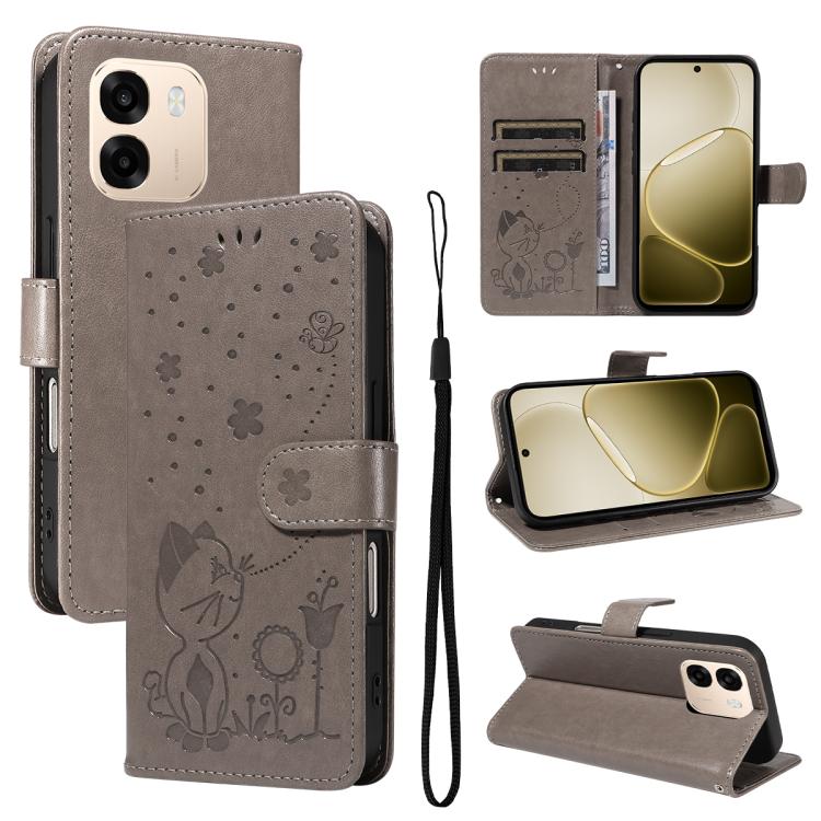 Cat and Bee Embossed Flip Leather Phone Case, For OPPO A6X 5G / A6 5G, For OPPO Reno15 Pro 5G Global, For OPPO Reno15 5G Global, For OPPO Find X9