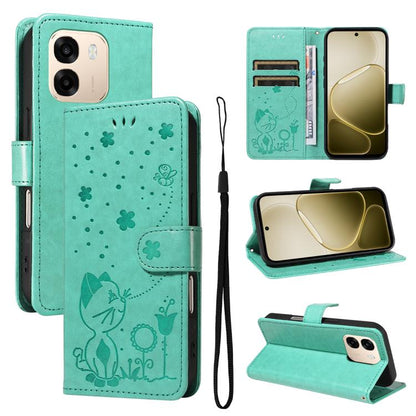 Cat and Bee Embossed Flip Leather Phone Case, For OPPO A6X 5G / A6 5G, For OPPO Reno15 Pro 5G Global, For OPPO Reno15 5G Global, For OPPO Find X9