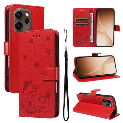 Cat and Bee Embossed Flip Leather Phone Case, For OPPO A6X 5G / A6 5G, For OPPO Reno15 Pro 5G Global, For OPPO Reno15 5G Global, For OPPO Find X9