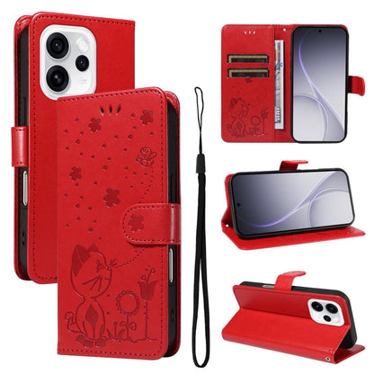 Cat and Bee Embossed Flip Leather Phone Case, For OPPO A6X 5G / A6 5G, For OPPO Reno15 Pro 5G Global, For OPPO Reno15 5G Global, For OPPO Find X9