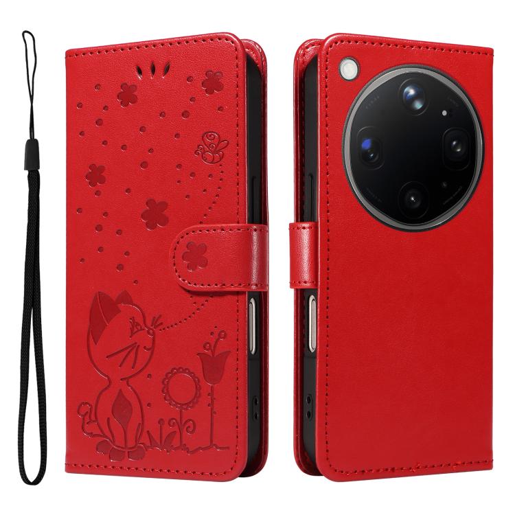 Cat and Bee Embossed Flip Leather Phone Case, For OPPO Find X9 Ultra 5G, For OPPO A6X 5G / A6 5G, For OPPO Reno15 Pro 5G Global, For OPPO Reno15 5G Global
