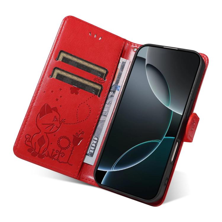 Cat and Bee Embossed Flip Leather Phone Case, For OPPO Find X9 Ultra 5G, For OPPO A6X 5G / A6 5G, For OPPO Reno15 Pro 5G Global, For OPPO Reno15 5G Global