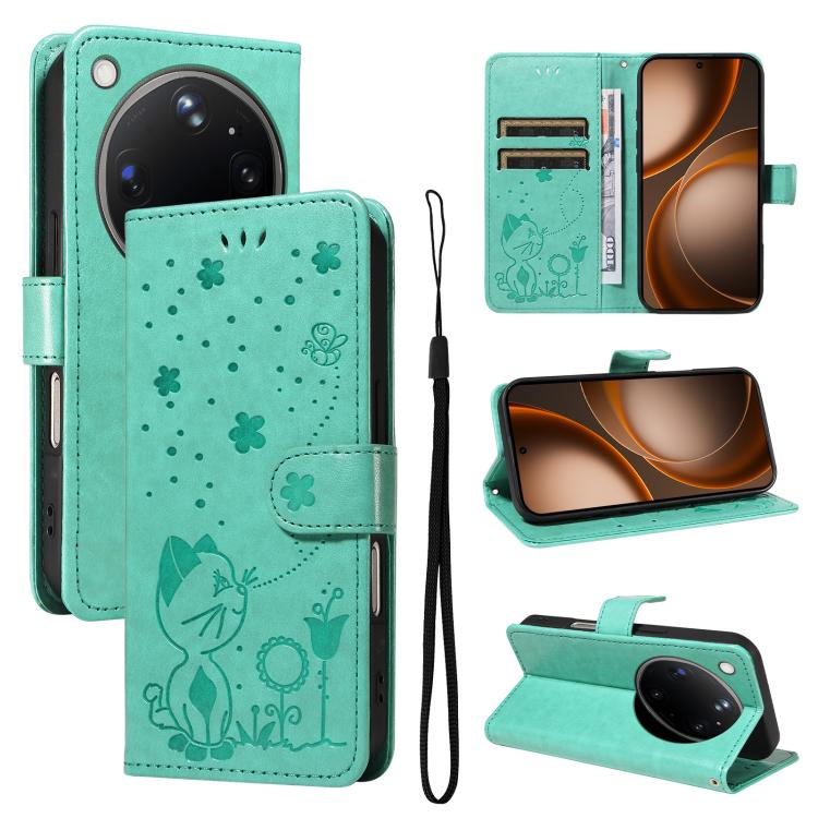 Cat and Bee Embossed Flip Leather Phone Case, For OPPO Find X9 Ultra 5G, For OPPO A6X 5G / A6 5G, For OPPO Reno15 Pro 5G Global, For OPPO Reno15 5G Global