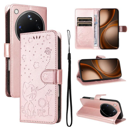 Cat and Bee Embossed Flip Leather Phone Case, For OPPO Find X9 Ultra 5G, For OPPO A6X 5G / A6 5G, For OPPO Reno15 Pro 5G Global, For OPPO Reno15 5G Global