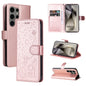 Cat and Bee Embossed Flip Leather Phone Case, For Samsung Galaxy S25 FE 5G, For Samsung Galaxy S25 / S24 5G, For Samsung Galaxy S25+ / S24+ 5G, For Samsung Galaxy S25 Ultra 5G