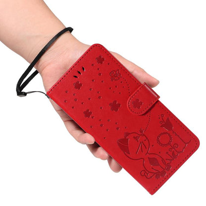 Cat and Bee Embossed Flip Leather Phone Case, For Samsung Galaxy S25 FE 5G, For Samsung Galaxy S25 / S24 5G, For Samsung Galaxy S25+ / S24+ 5G, For Samsung Galaxy S25 Ultra 5G