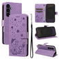 Cat and Bee Embossed Flip Leather Phone Case, For Samsung Galaxy S25 FE 5G, For Samsung Galaxy S25 / S24 5G, For Samsung Galaxy S25+ / S24+ 5G, For Samsung Galaxy S25 Ultra 5G