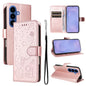 Cat and Bee Embossed Flip Leather Phone Case, For Galaxy S26 5G, For Galaxy S25 FE 5G, For Galaxy S25 / S24 5G, For Galaxy S25+ / S24+ 5G