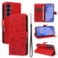 Cat and Bee Embossed Flip Leather Phone Case, For Galaxy S26 FE 5G, For Galaxy S26+ 5G, For Galaxy S26 Edge 5G, For Galaxy S26 Ultra 5G