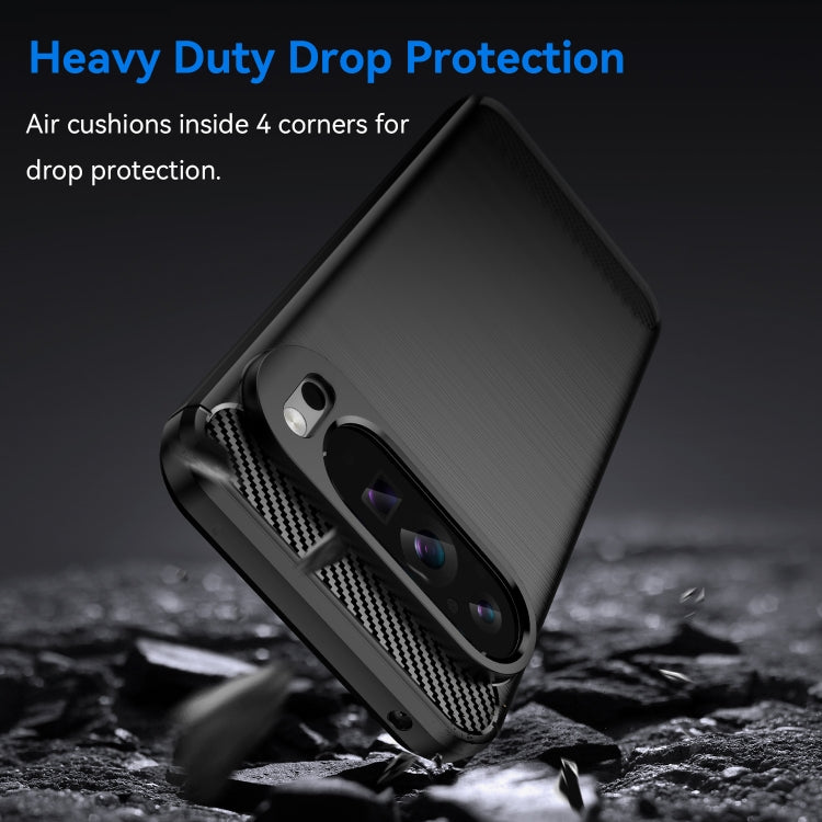 Carbon Fiber Brushed Texture TPU Phone Case, For Google Pixel 9 Pro XL, For Google Pixel 4a