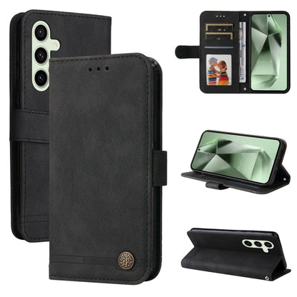 Skin Feel Life Tree Metal Button Leather Phone Case, For Samsung Galaxy S25 Ultra 5G, For Samsung Galaxy S24 FE 5G