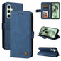 Skin Feel Life Tree Metal Button Leather Phone Case, For Samsung Galaxy S25 Ultra 5G, For Samsung Galaxy S24 FE 5G