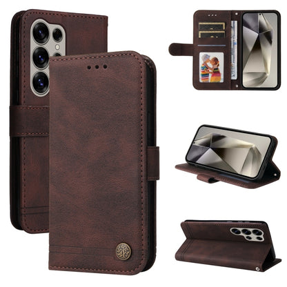 Skin Feel Life Tree Metal Button Leather Phone Case, For Samsung Galaxy S25 Edge 5G, For Samsung Galaxy S25 5G, For Samsung Galaxy S25+ 5G, For Samsung Galaxy S25 Ultra 5G