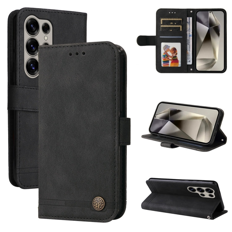 Skin Feel Life Tree Metal Button Leather Phone Case, For Samsung Galaxy S25 Ultra 5G, For Samsung Galaxy S24 FE 5G