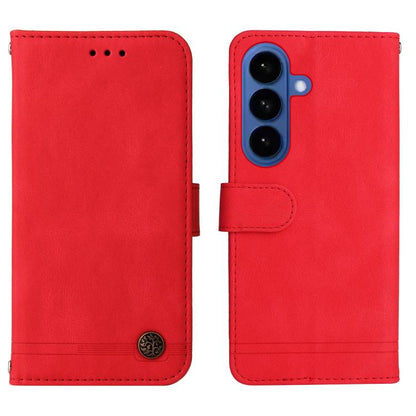 Skin Feel Life Tree Metal Button Leather Phone Case, For Samsung Galaxy S26 5G, For Samsung Galaxy S25 Edge 5G, For Samsung Galaxy S25 5G, For Samsung Galaxy S25+ 5G