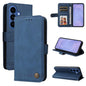 Skin Feel Life Tree Metal Button Leather Phone Case, For Samsung Galaxy S26 5G, For Samsung Galaxy S25 Edge 5G, For Samsung Galaxy S25 5G, For Samsung Galaxy S25+ 5G