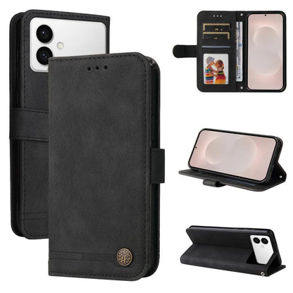 Skin Feel Life Tree Metal Button Leather Phone Case, For Galaxy S26 FE 5G, For Samsung Galaxy S26+ 5G, For Samsung Galaxy S26 Edge 5G, For Samsung Galaxy S26 Ultra 5G