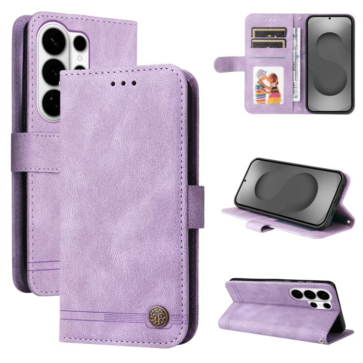 Skin Feel Life Tree Metal Button Leather Phone Case, For Galaxy S26 FE 5G, For Samsung Galaxy S26+ 5G, For Samsung Galaxy S26 Edge 5G, For Samsung Galaxy S26 Ultra 5G