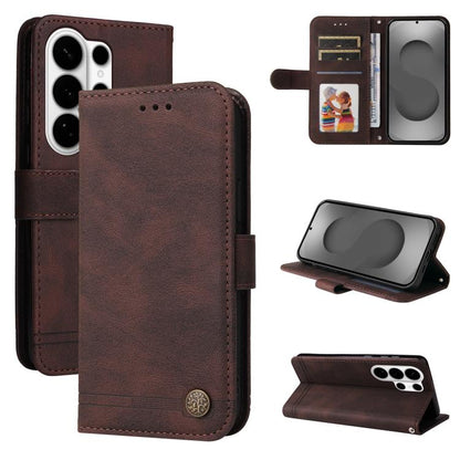 Skin Feel Life Tree Metal Button Leather Phone Case, For Samsung Galaxy S26+ 5G, For Samsung Galaxy S26 Edge 5G, For Samsung Galaxy S26 Ultra 5G, For Samsung Galaxy S26 Pro 5G