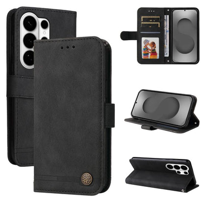Skin Feel Life Tree Metal Button Leather Phone Case, For Galaxy S26 FE 5G, For Samsung Galaxy S26+ 5G, For Samsung Galaxy S26 Edge 5G, For Samsung Galaxy S26 Ultra 5G