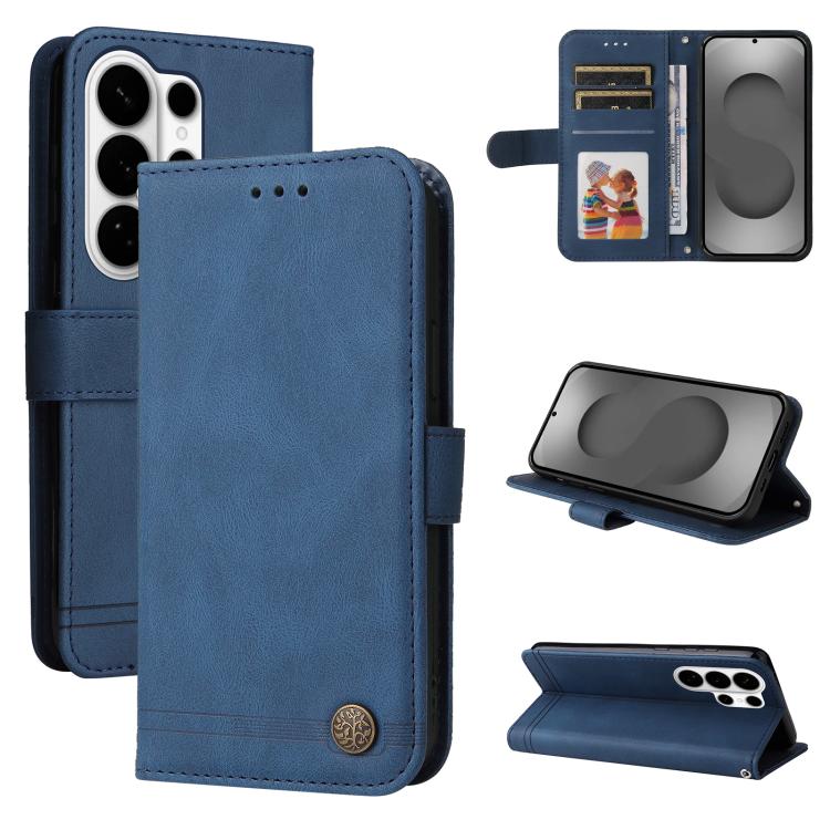 Skin Feel Life Tree Metal Button Leather Phone Case, For Galaxy S26 FE 5G, For Samsung Galaxy S26+ 5G, For Samsung Galaxy S26 Edge 5G, For Samsung Galaxy S26 Ultra 5G