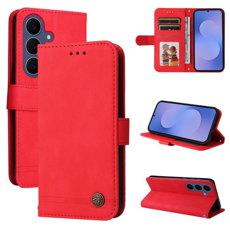 Skin Feel Life Tree Metal Button Leather Phone Case, For Galaxy S26 FE 5G, For Samsung Galaxy S26+ 5G, For Samsung Galaxy S26 Edge 5G, For Samsung Galaxy S26 Ultra 5G