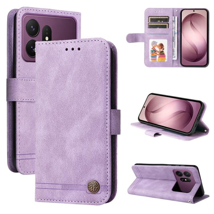 Skin Feel Life Tree Metal Button Leather Phone Case, For Galaxy S27 Ultra 5G, For Galaxy S27 Pro 5G, For Galaxy S27 5G, For Galaxy S27+ 5G