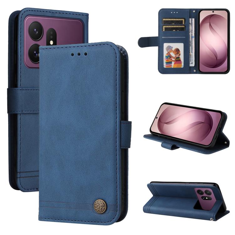 Skin Feel Life Tree Metal Button Leather Phone Case, For Galaxy S27 Ultra 5G, For Galaxy S27 Pro 5G, For Galaxy S27 5G, For Galaxy S27+ 5G