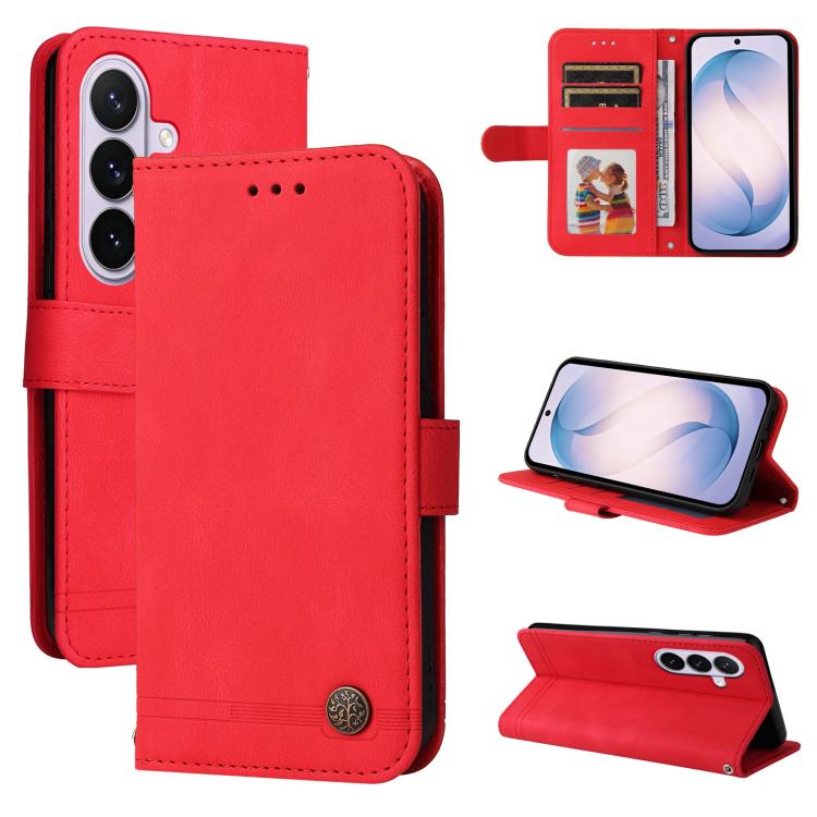 Skin Feel Life Tree Metal Button Leather Phone Case, For Galaxy S27 Ultra 5G, For Galaxy S27 Pro 5G, For Galaxy S27 5G, For Galaxy S27+ 5G