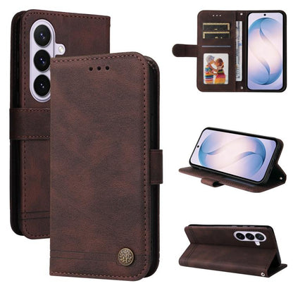 Skin Feel Life Tree Metal Button Leather Phone Case, For Galaxy S27 Ultra 5G, For Galaxy S27 Pro 5G, For Galaxy S27 5G, For Galaxy S27+ 5G