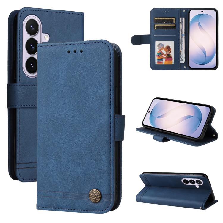 Skin Feel Life Tree Metal Button Leather Phone Case, For Galaxy S27 Ultra 5G, For Galaxy S27 Pro 5G, For Galaxy S27 5G, For Galaxy S27+ 5G