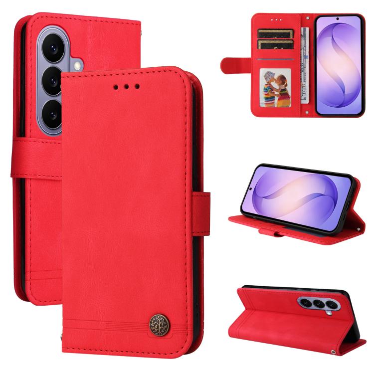 Skin Feel Life Tree Metal Button Leather Phone Case, For Galaxy S27 Ultra 5G, For Galaxy S27 Pro 5G, For Galaxy S27 5G, For Galaxy S27+ 5G