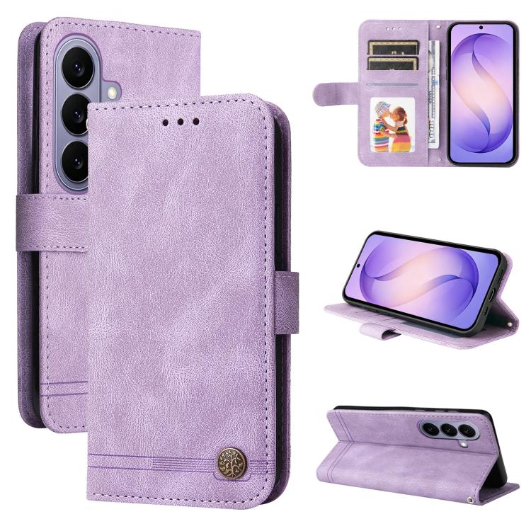 Skin Feel Life Tree Metal Button Leather Phone Case, For Galaxy S27 Ultra 5G, For Galaxy S27 Pro 5G, For Galaxy S27 5G, For Galaxy S27+ 5G