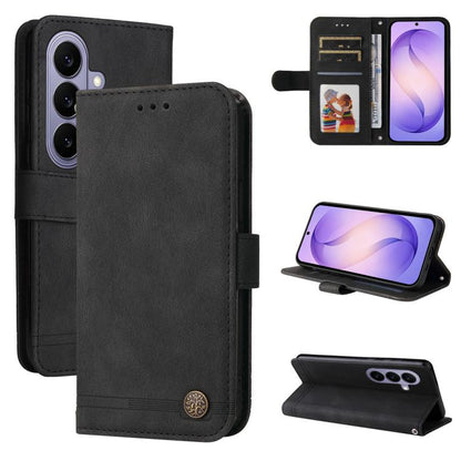 Skin Feel Life Tree Metal Button Leather Phone Case, For Galaxy S27 Ultra 5G, For Galaxy S27 Pro 5G, For Galaxy S27 5G, For Galaxy S27+ 5G