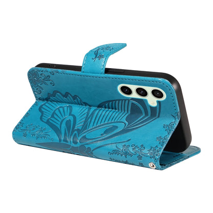 Swallowtail Butterfly Embossed Leather Phone Case, For Samsung Galaxy S24 FE 5G