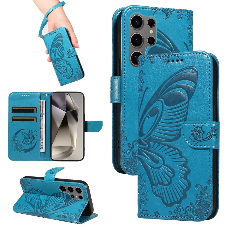 Swallowtail Butterfly Embossed Leather Phone Case, For Samsung Galaxy S25 FE 5G, For Samsung Galaxy S25 / S24 5G, For Samsung Galaxy S25+ / S24+ 5G, For Samsung Galaxy S25 Ultra 5G