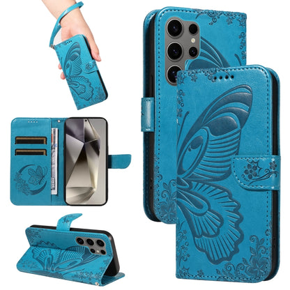 Swallowtail Butterfly Embossed Leather Phone Case, For Samsung Galaxy S25 FE 5G, For Samsung Galaxy S25 / S24 5G, For Samsung Galaxy S25+ / S24+ 5G, For Samsung Galaxy S25 Ultra 5G